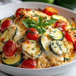 Cheesy Chicken Zucchini Bake