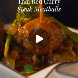Thai Red Curry Steak Meatballs