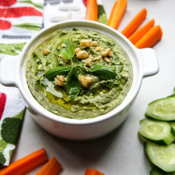 Basil Pesto White Bean Hummus (recipe Redux)