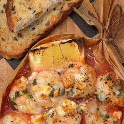 Prawn Saganaki Boat