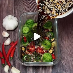 Spicy Soy Pickled Cucumbers (asian Style Snack)