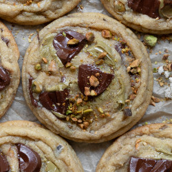 Pistachio Cream Chocolate Chip Cookies
