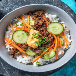 Beef Banh Mi-style Bowls With Pickled Carrots And Cucumbers