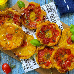 Mini Tarte Tatin with Cherry Tomatoes