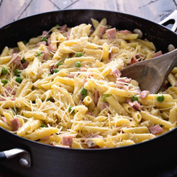 One Pot Ham &amp; Penne Skillet Recipe