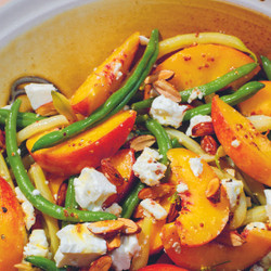 Salad Of Nectarines, Green Beans, Almonds And Feta