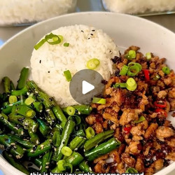 Sesame Ground Chicken With Green Beans