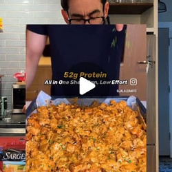 Sheet Pan Creamy Garlic Cheesy Chicken &amp; Potatoes