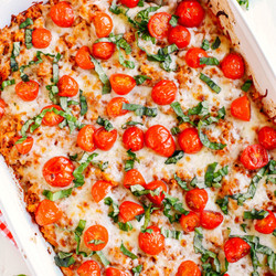 Cheesy Caprese Chicken And Quinoa Casserole