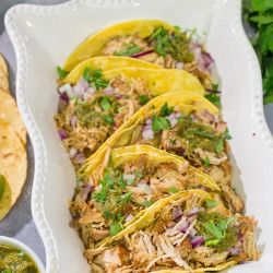 Slow Cooker Green Chili Pork Tacos
