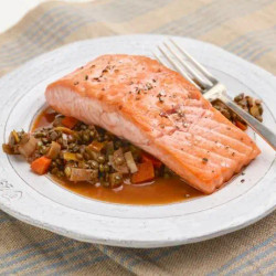 Salmon With Lentils