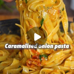 Caramelised Onion Pasta w/ Hummus