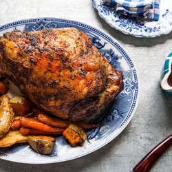 Wood-fired Leg Of Lamb With Roast Vegetables