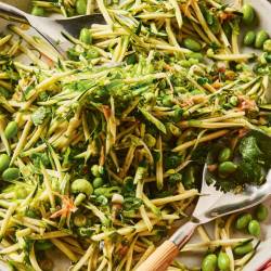 Alice Zaslavsky’s Shaved Zucchini And Edamame Salad With Pickled Ginger