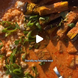 Thai Red Curry Broth Over Miso Butter Rice