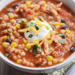 Southwestern Chicken Barley Chili