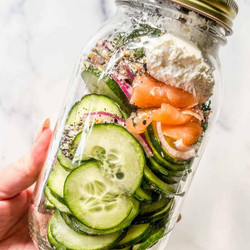 Salmon Everything Bagel Cucumbers