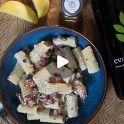 Mortadella &amp; Peas Rigatoni
