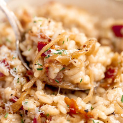 Caramelized Onion, Bacon, And Parmesan Risotto