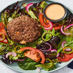 Jalapeño Popper Bunless Burgers With Fresh Salad