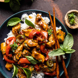 25 Minute Black Pepper Jalapeño Basil Chicken Stir Fry