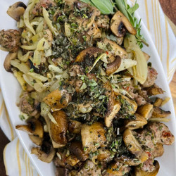 Sheet Pan Sausage With Mushrooms And Fennel