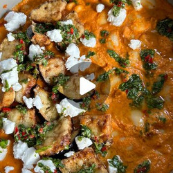 Romesco Butterbeans - Topped With Crispy Aubergine &amp; Chimichurri
