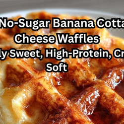 No-sugar Banana Cottage Cheese Waffles