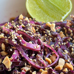 Creamy Red Sesame Slaw