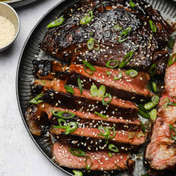 Sesame-marinated Ribeye In A Cast-iron Skillet