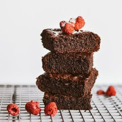 Double Chocolate Raspberry Collagen Brownies