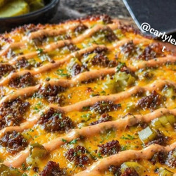 Cheddar Cheeseburger Keto Pizza