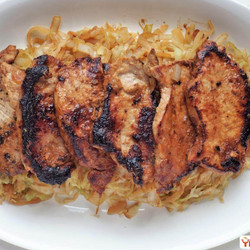 Miso Ginger Pork Chops With Cabbage