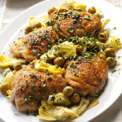 Double-duty Chicken With Olives &amp; Artichokes