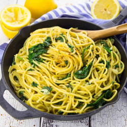 Lemon Spaghetti With Spinach
