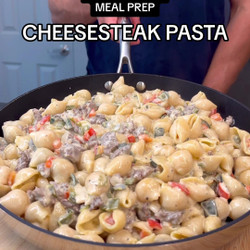 High Protein Philly Cheesesteak Pasta