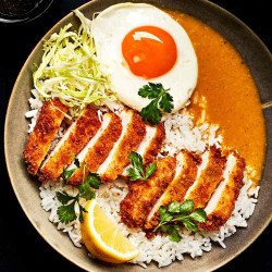 Katsu Curry (japanese Curry With Tonkatsu Nuggets And Fried Egg)