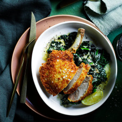 Pork Milanese With White Anchovy Bagna Cauda And Cavolo Nero