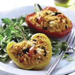 Garlic Couscous Stuffed Peppers