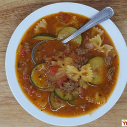 Italian Sausage And Zucchini Soup With Farfalle