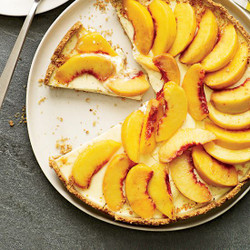 Creamy Peach Tart With Smoky Almond Crust
