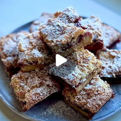 Raspberry Jam &amp; Custard Coconut Bars