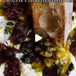 Whipped Ricotta With Sautéed Dates &amp; Basil-pistachio Oil