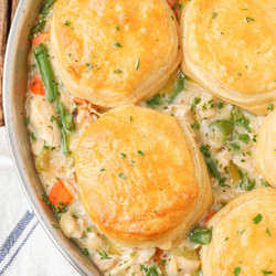 Chicken Pot Pie Casserole With Biscuits