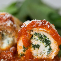 Chicken Rollatini With Spinach Alla Parmigiana