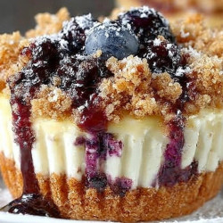 Blueberry Crumble Mini Cheesecakes