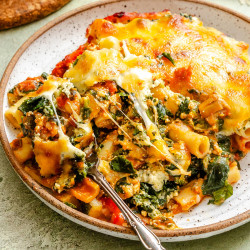 Easy Vegetarian Baked Ziti (veggie-packed!)