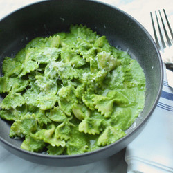 Farfalle With Creamy Kale Spinach Sauce