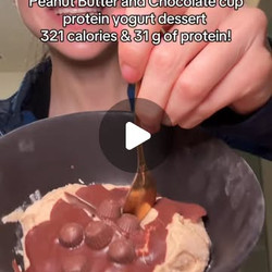 Chocolate Peanut Butter Protein Yogurt Dessert