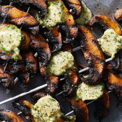 Grilled Mushrooms With Chive Butter
